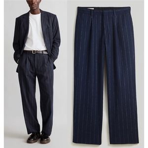 NWT Madewell Mens Wool Pleated Trousers 30x32 Italian Fabric The Roebling